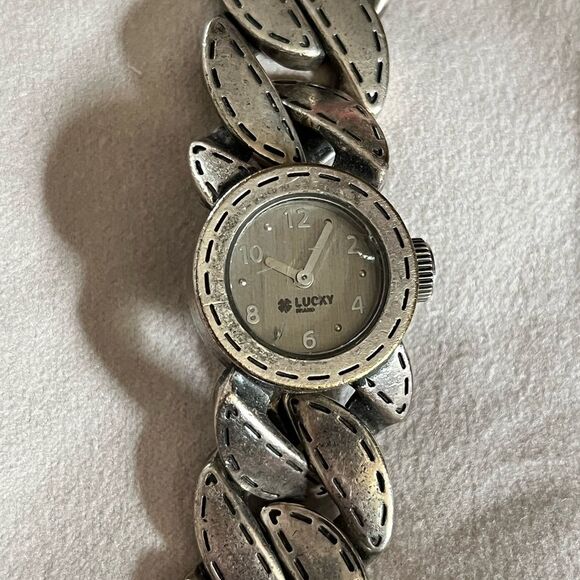Set/2-vtg-Michael Kors w/white leather band &vtg.Lucky Brand silver chunky metal main image 7